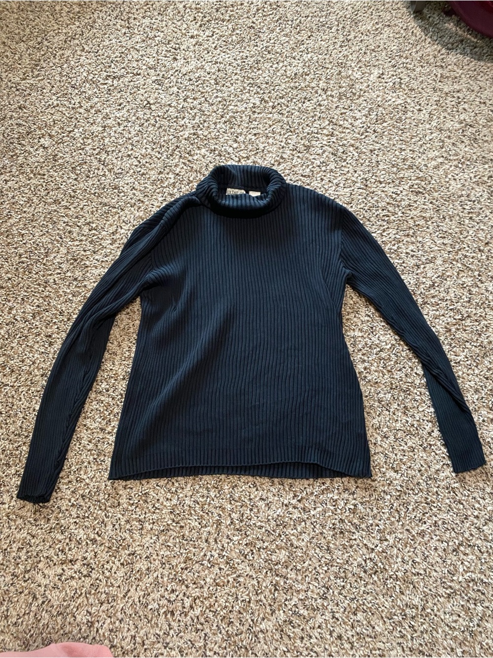 Vintage 1990s 100% Silk Ribbed Turtleneck Long Sleeve Sweater - Black